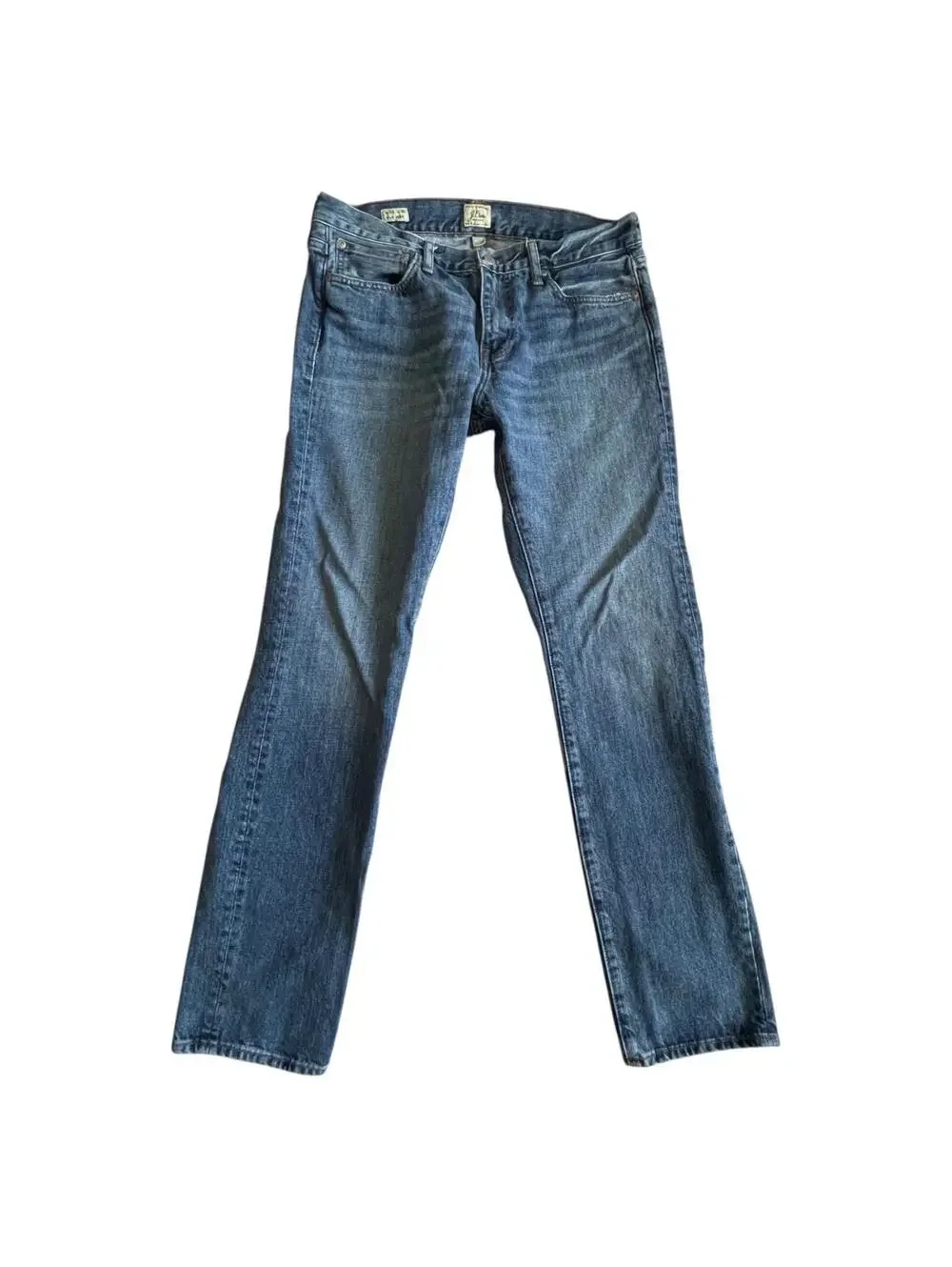 J Crew Jeans Mens 33x32 Medium Wash Straight Leg Denim Blue Casual Pants CLEAN